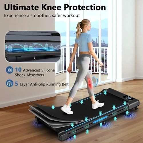 Under Desk Walking Treadmill 9% Incline 330LBS 2.75HP Quiet Home Jogger