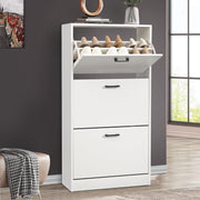 Space-Saving 3 Drawer Shoe Cabinet with Adjustable Shelves & Top Storage