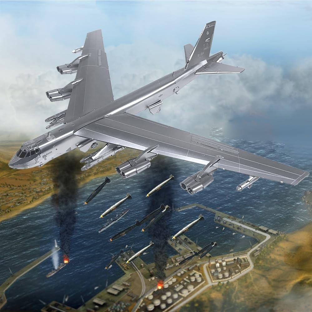 Metal 3D Puzzle B-52 Stratofortress Bomber Model Kit – Stainless Steel Craft