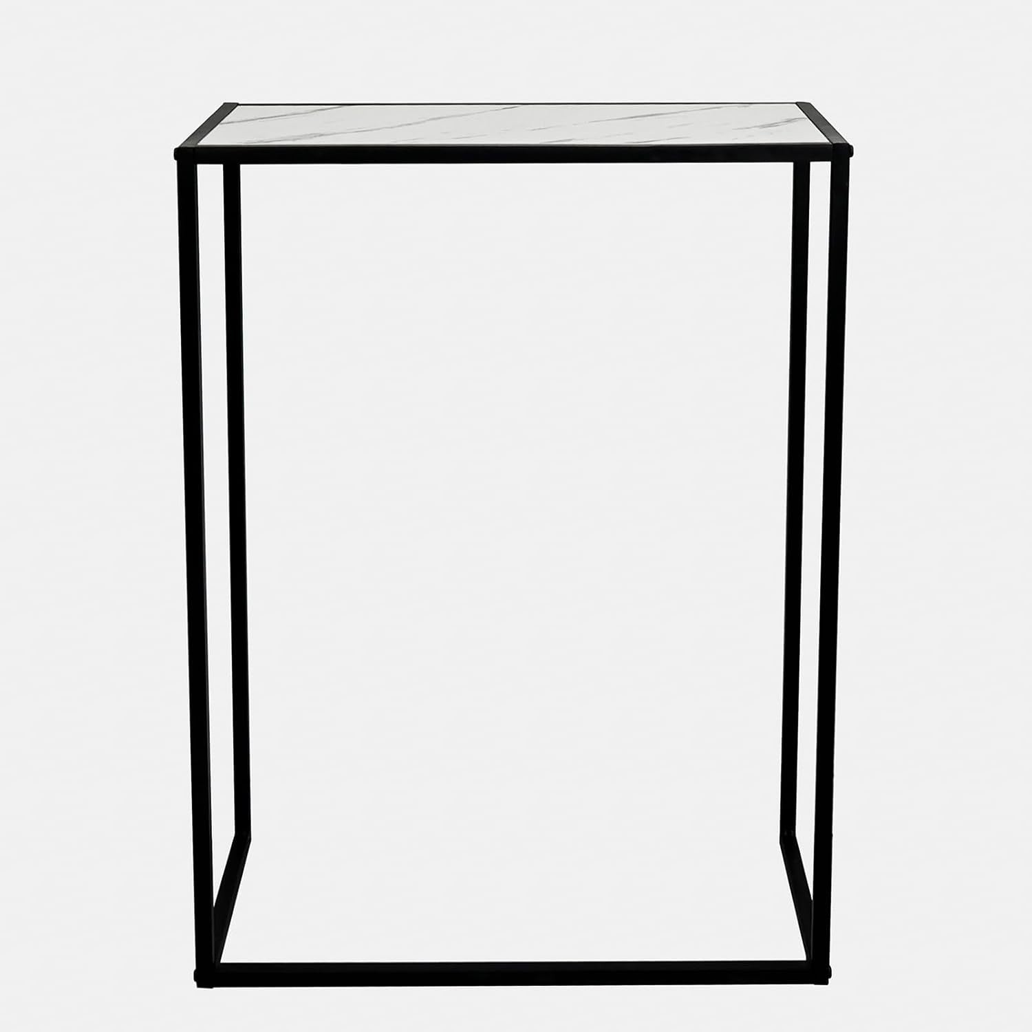 Slim Marble Look Console Table with Sturdy Metal Frame – Space Saving