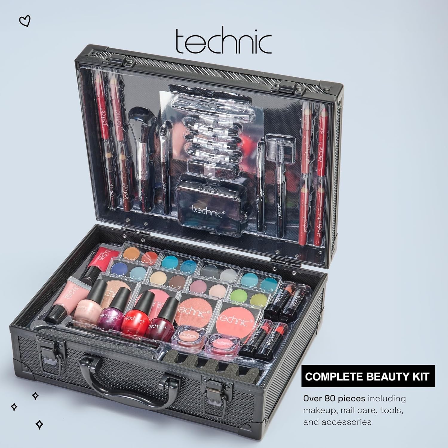 48 Piece Makeup & Nail Kit Beauty Case Portable All In One Set