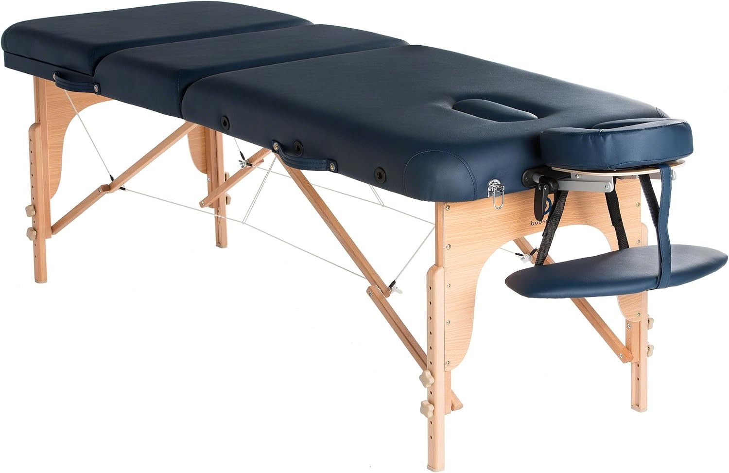 Liftback Massage Table 7cm Foam w/ Face Cradle Arms Shelf Carry Case Navy