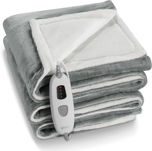 Electric Heated Throw Blanket 4 Heat Levels Fast Warm Auto Off Washable