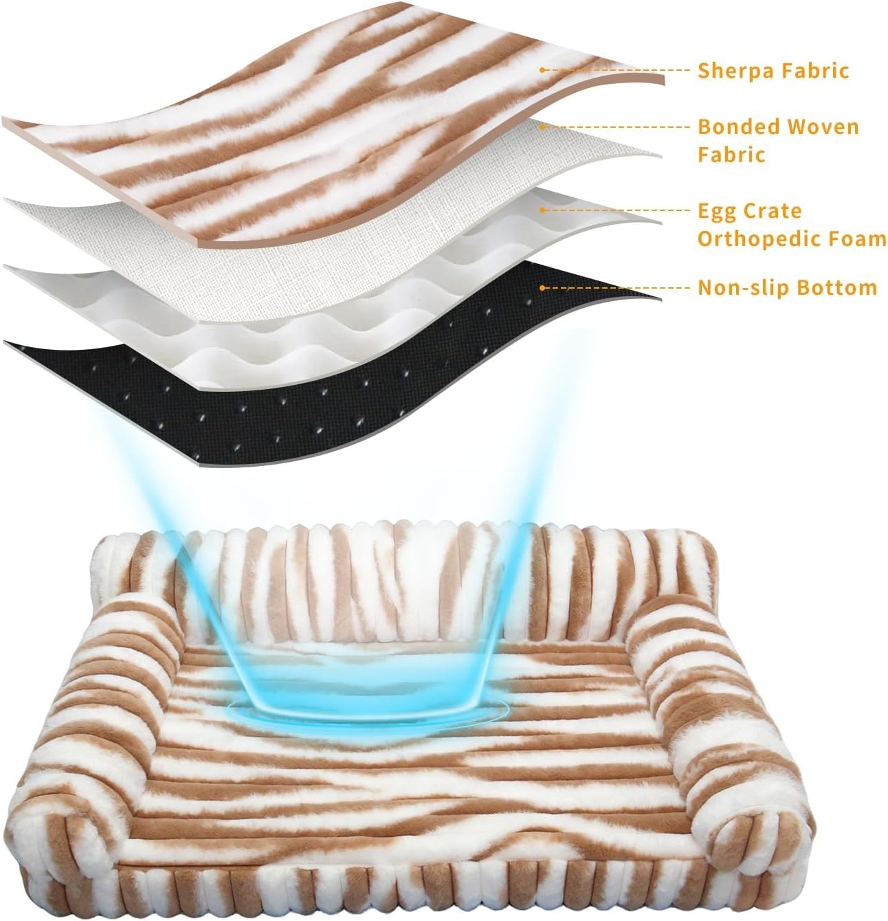 XXL Orthopedic Dog Bed 90x60x23cm Waterproof Non Slip