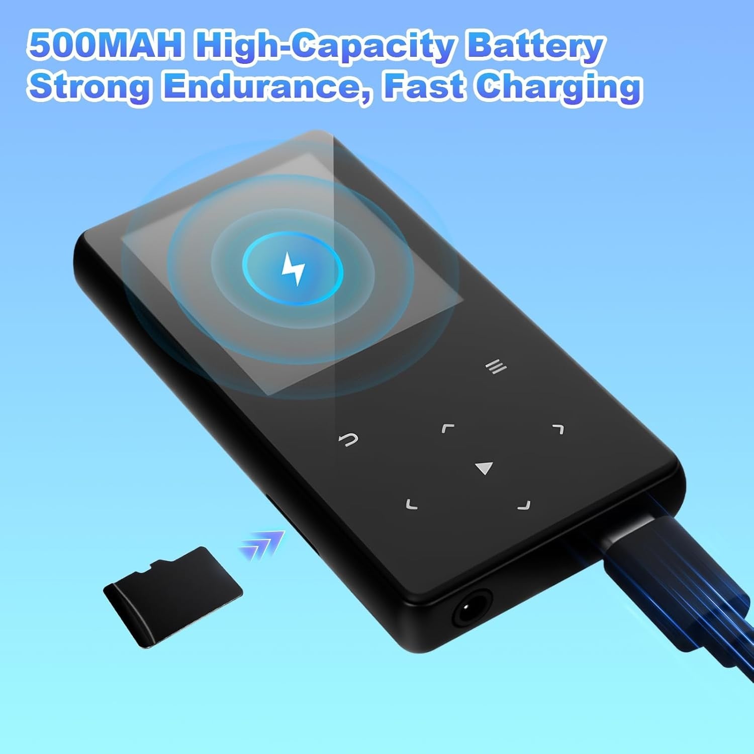 64GB MP3 Player Bluetooth 5.3 HiFi FM Radio Touch Black