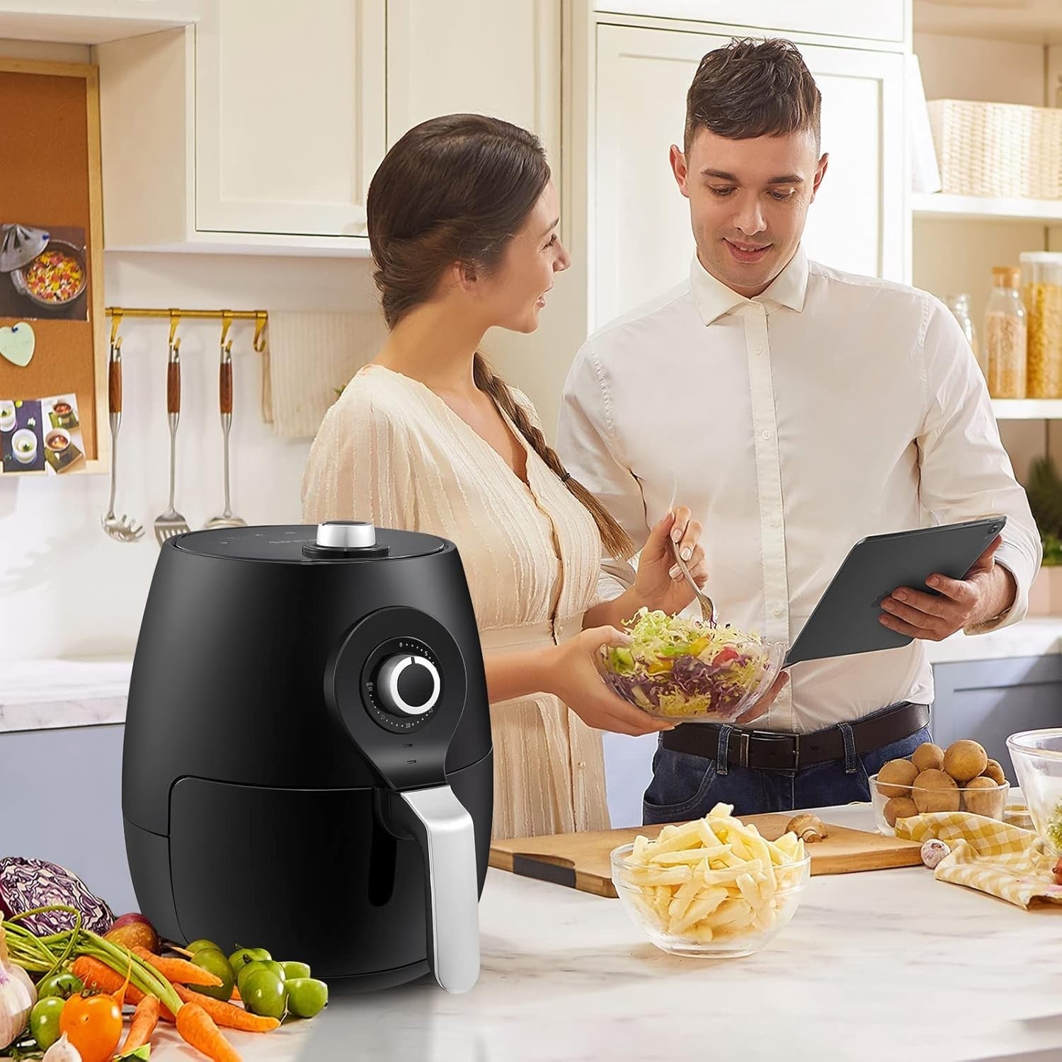 5L Air Fryer 1450W Dual Knob 30 Min Timer Rapid Air Easy Clean