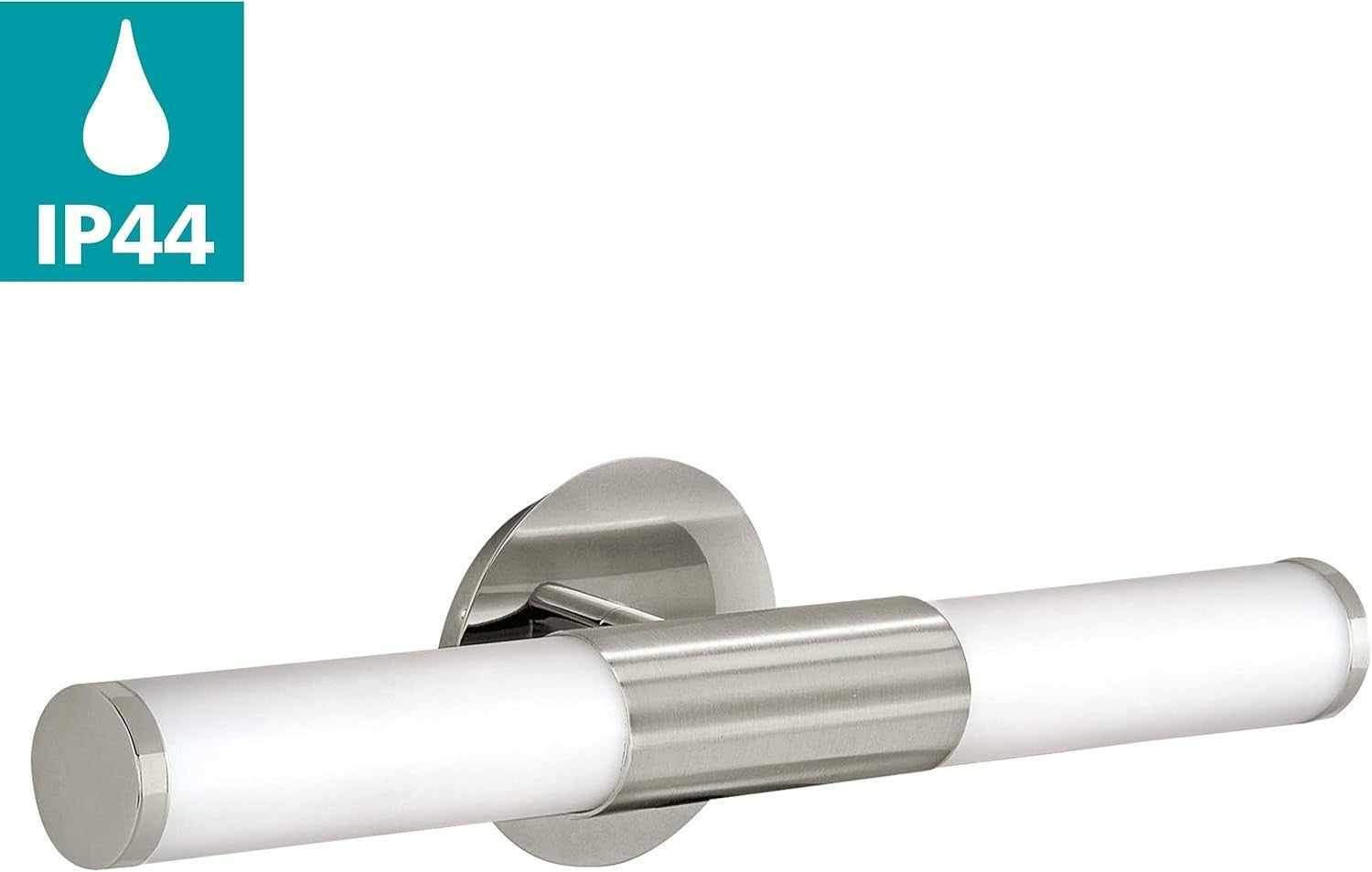 Modern Satin Nickel Bathroom Wall Light | LED Compatible, Wall-Mounted, Stylish