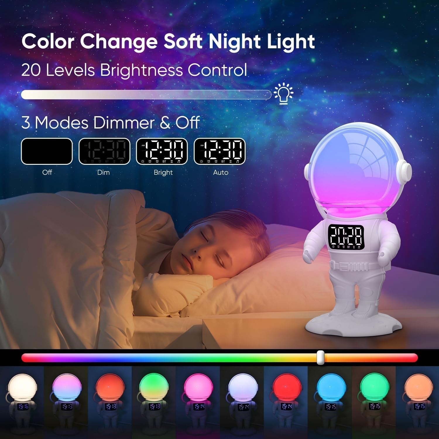 Kids & Adults Sunrise Alarm Clock, 30 Soothing Sounds & 22 Nightlights