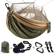 Camping Hammock with Net Double Size ✅ 2x10ft Straps 🌟 272kg Max Load