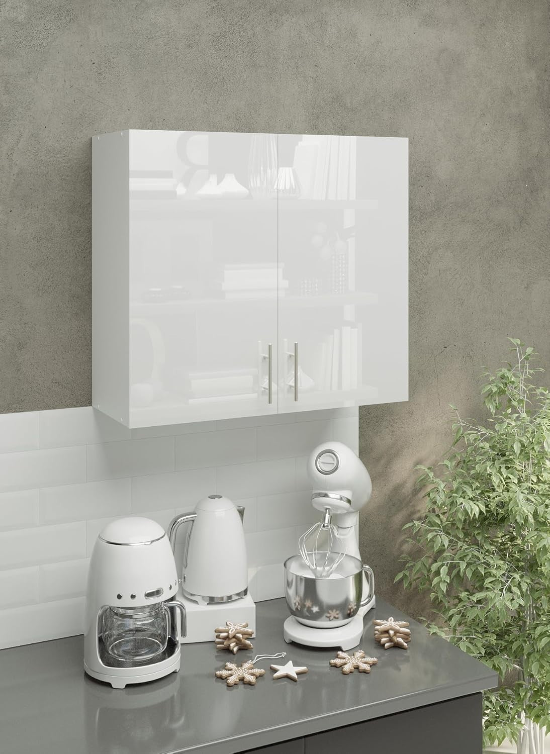 Space-Saving 80cm White Gloss Kitchen Wall Cabinet – Easy Install & Durable