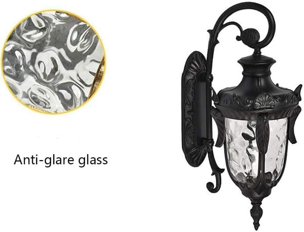 Retro Outdoor Wall Sconce – Black Vintage Waterproof Lamp (27×51 cm)