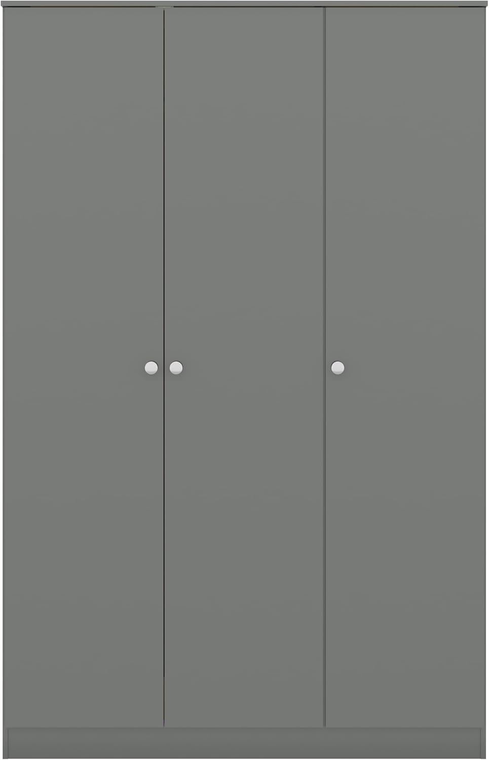 3 Door Grey Gloss Wardrobe Modern Storage Unit for Bedroom Clothes