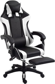 Ergonomic Gaming Chair Reclining Footrest Swivel PU Leather