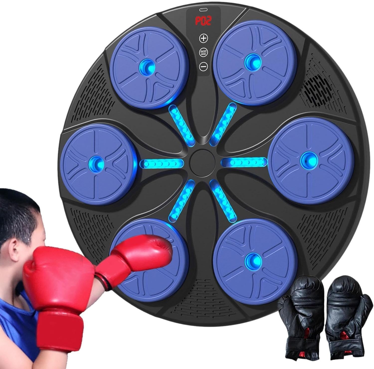 Music Boxing Machine Bluetooth LED Punch Pad Wall Mount Home Gym Trainer