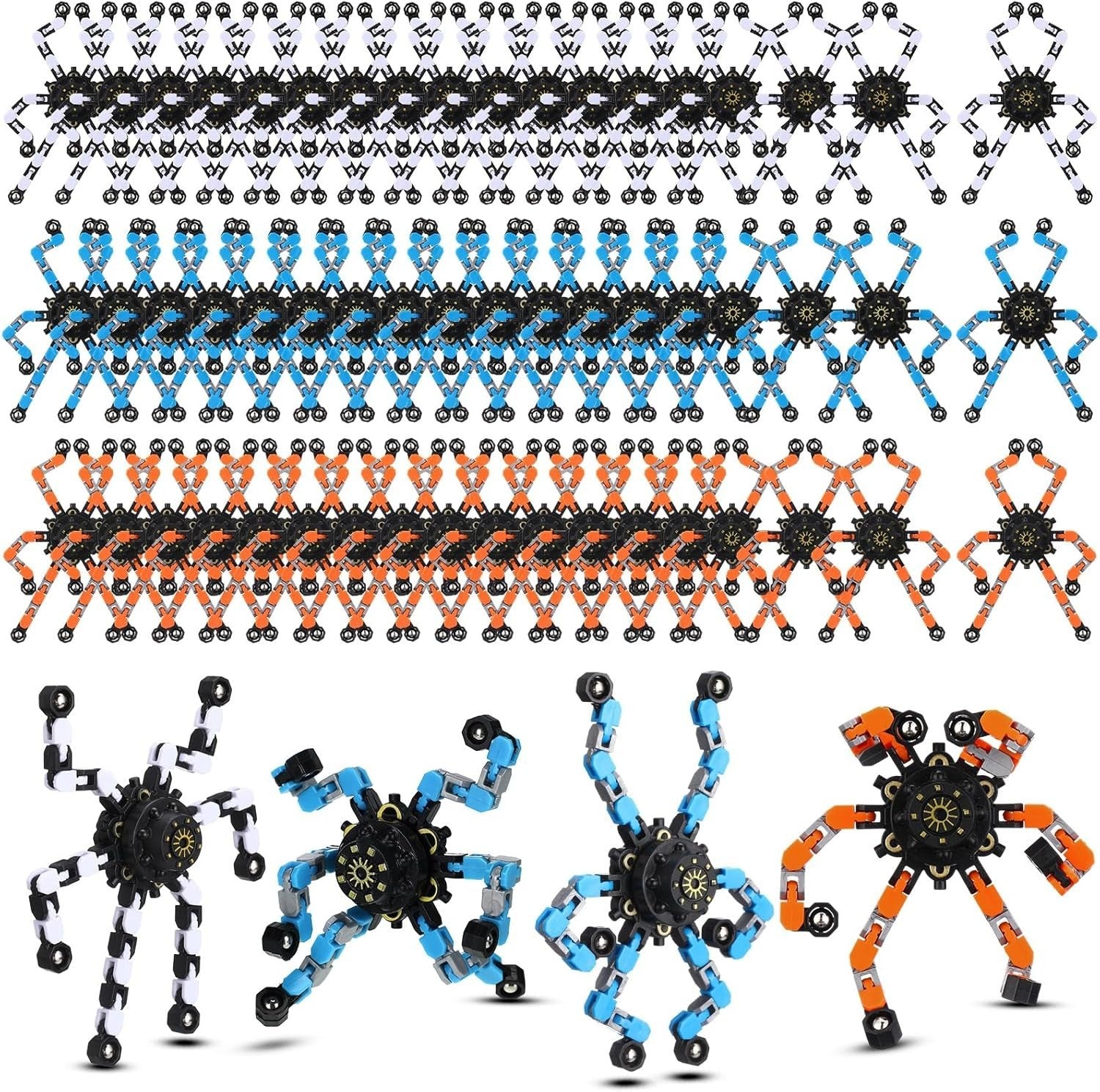 40PCS Transformable Chain Robot Fidget Toys Stress Relief Party Favors
