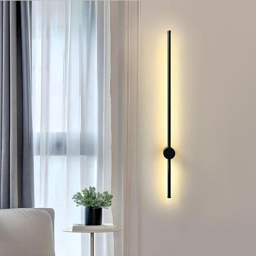 Modern LED Indoor Wall Light 120cm Warm Light Black Aluminum