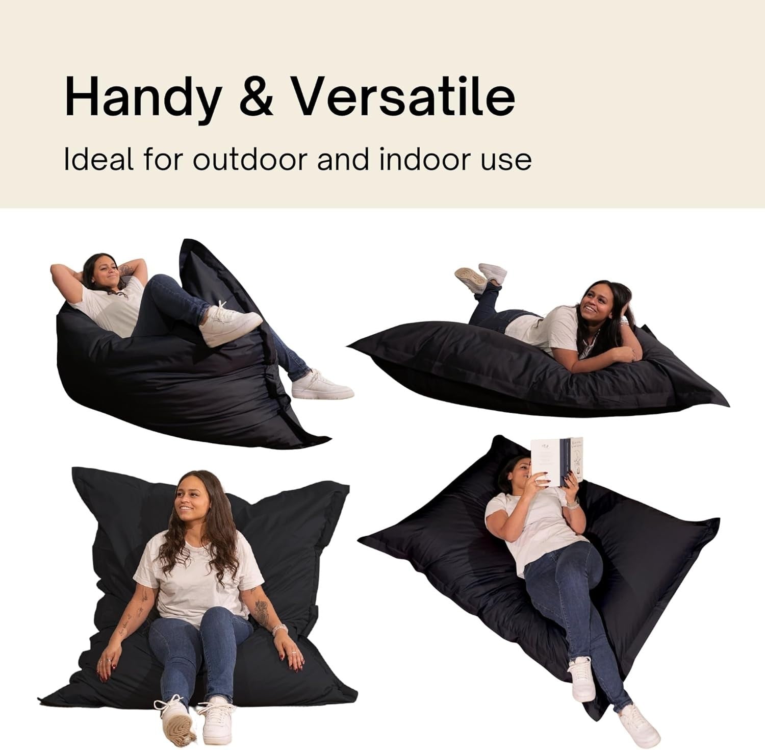 Outdoor Waterproof Bean Bag Chair for Adults & Kids – Removable Cover