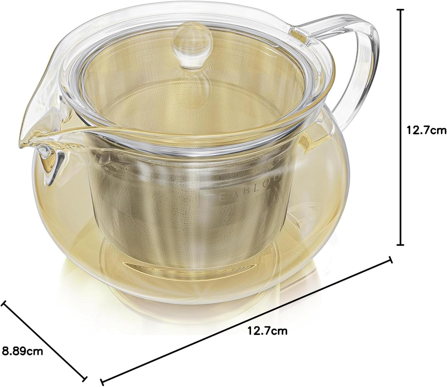 Glass Teapot with Stainless Infuser 24oz Stovetop Microwave Safe
