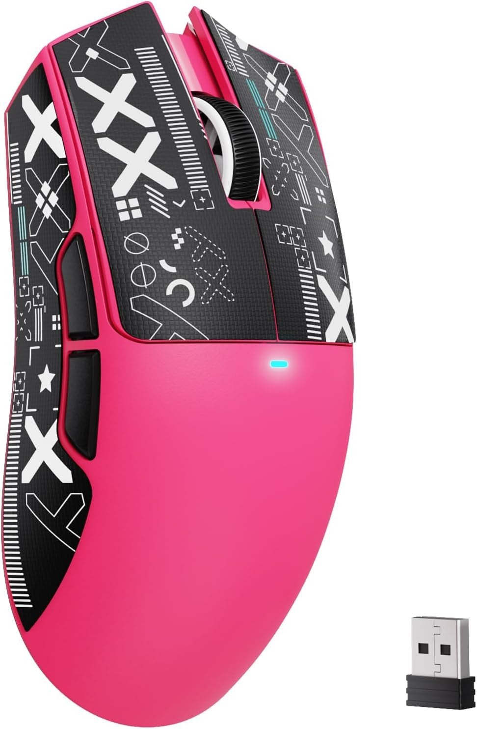 Lightweight Gaming Mouse 22K DPI 63g RGB Tri-Mode Pink