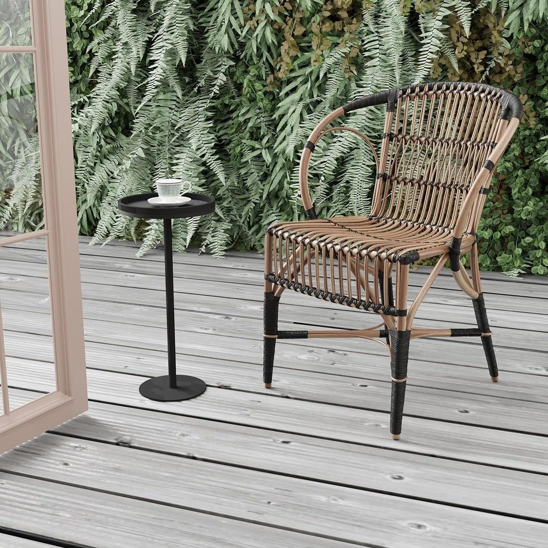 Small Round Coffee Table – 30x30x63cm Side Table for Living Room