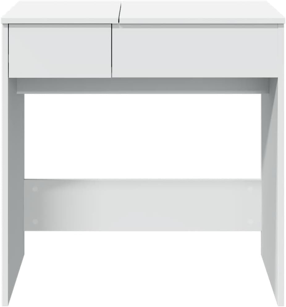 White Modern Dressing Table Makeup Vanity Desk w/ Drawers & Mirror for Bedroom