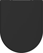 Black Duroplast Toilet Seat Soft Close D Shape Quick Release Easy Clean 45x37cm
