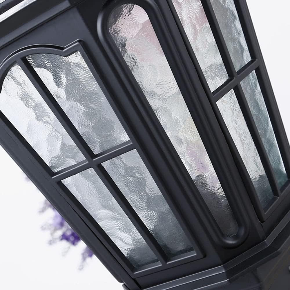Outdoor Post Lantern Light, IP65 Waterproof Black Garden Pillar Lamp E27