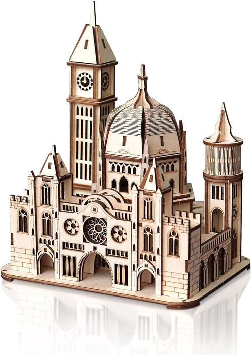 3D Wooden Puzzle Church Model Kit DIY Architectural Craft for Adults