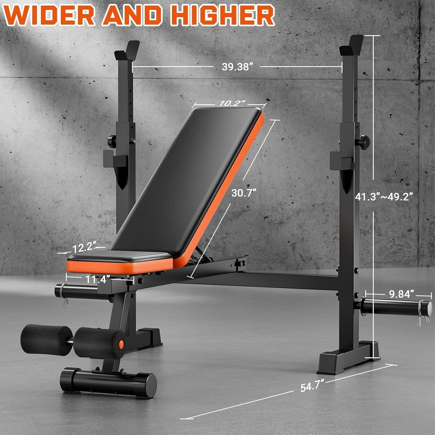 5-in-1 Bench Press & Squat Rack 770lb Adjustable Home Gym System
