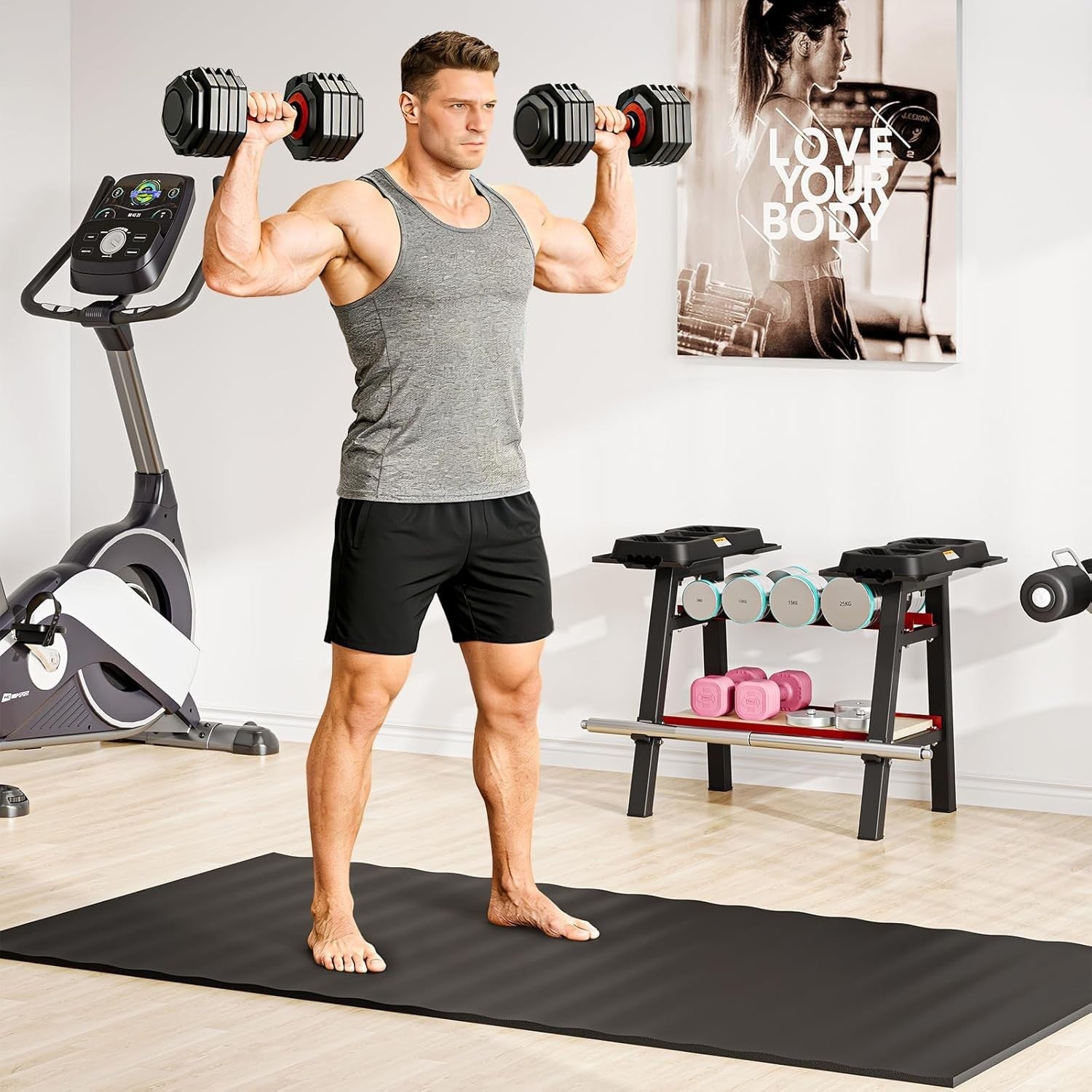 Heavy Duty Dumbbell Rack Steel A-Frame 300kg Capacity Adjustable Home Gym