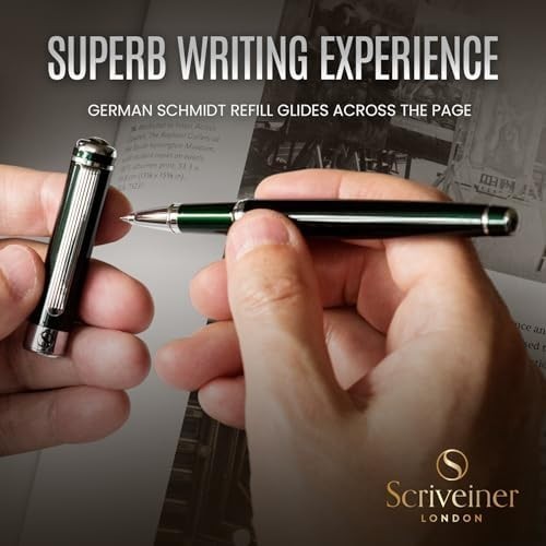 Luxury Rollerball Pen British Racing Green Chrome Medium Gift