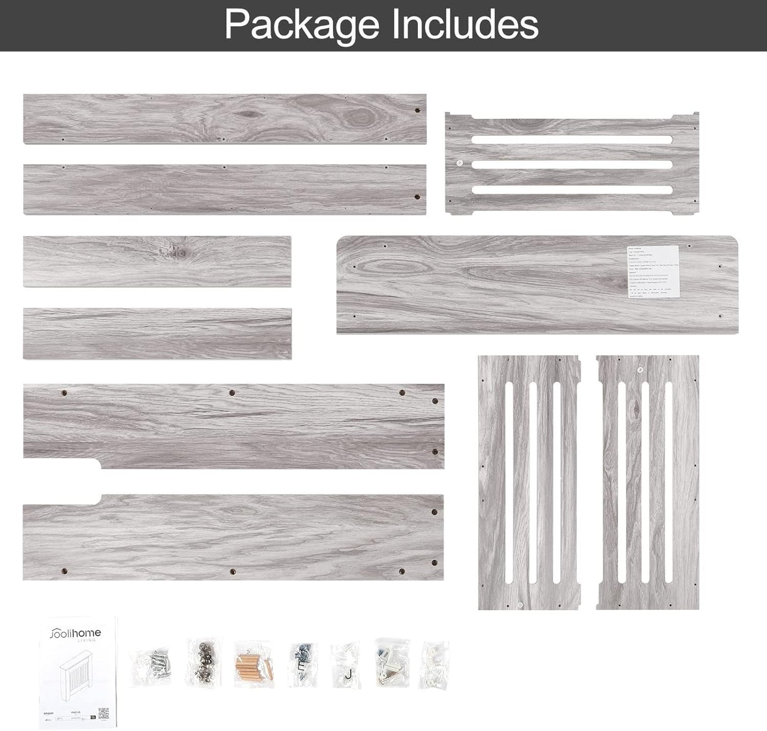 Small Grey Radiator Cover | Modern MDF Vertical Slatted Cabinet
