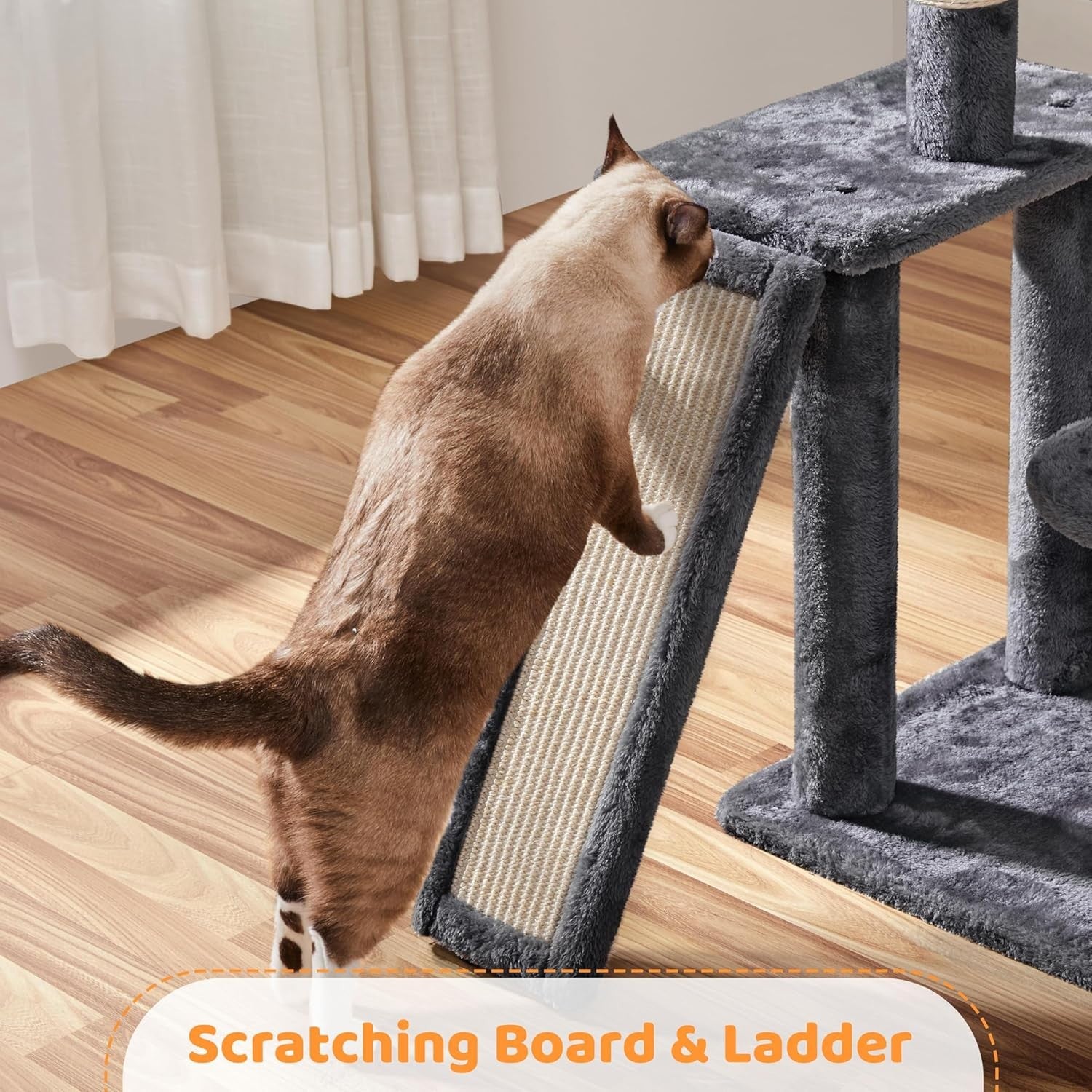 Large Cat Tree Tower 136cm Indoor Scratching Post Condo Multi Level Playhouse
