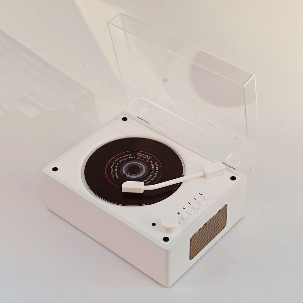 Retro Bluetooth CD Player with Speakers Remote USB AUX Rechargeable