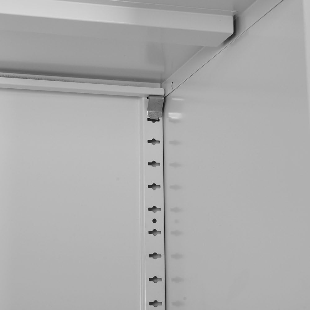 Lockable Metal File Cabinet 3 Tier Storage Cupboard with Shelves Office