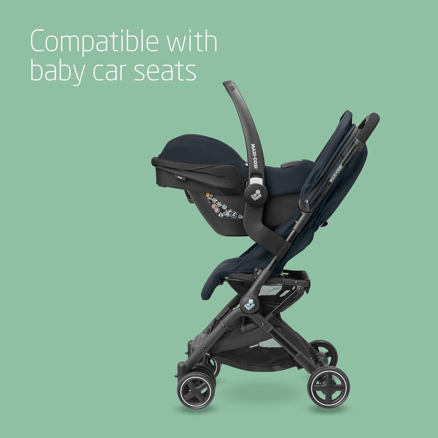 Lightweight Compact Stroller Auto Fold Lie-Flat Pushchair 0-22kg Graphite