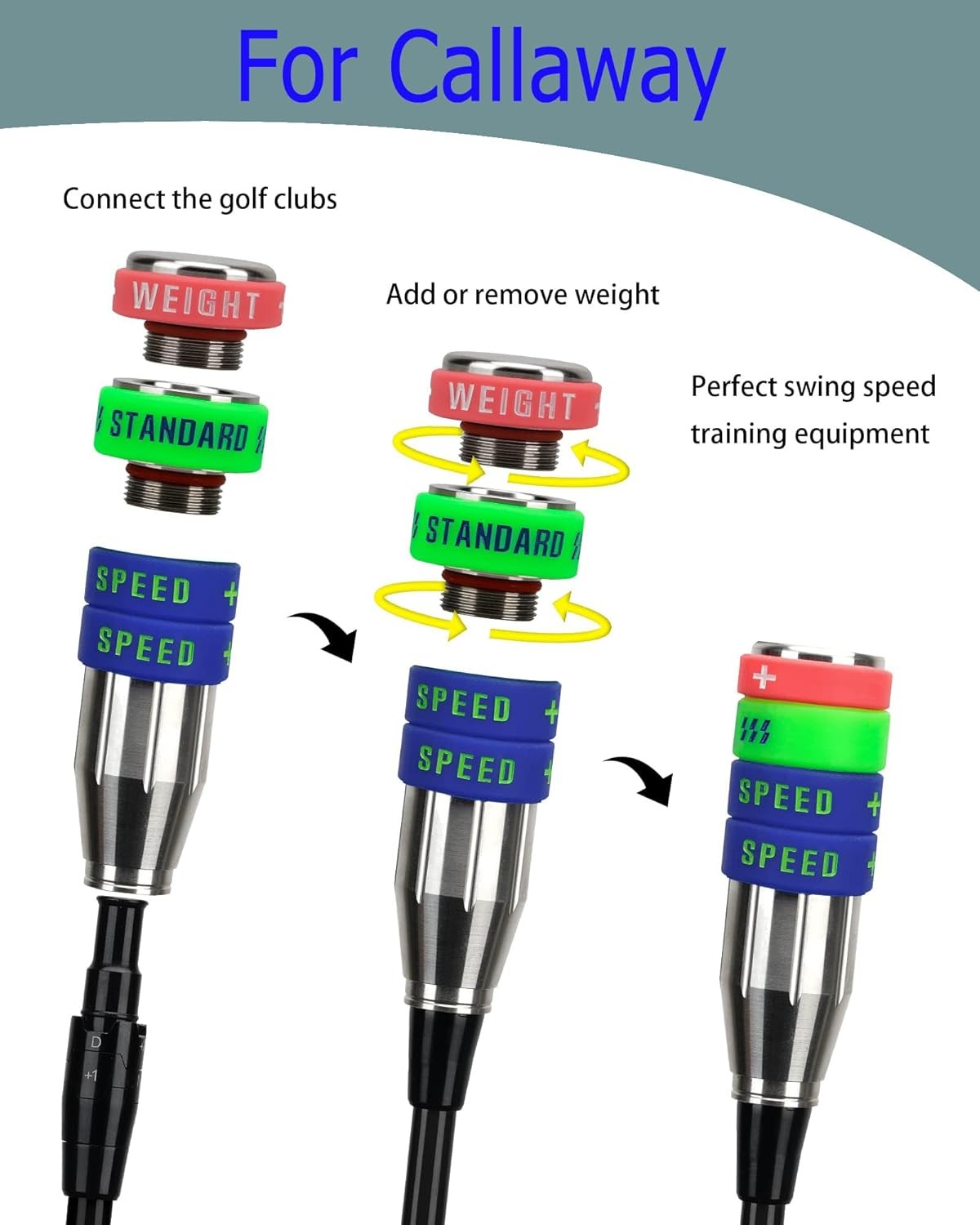 Golf Swing Speed Trainer Adjustable 3 Weight Tempo Tool