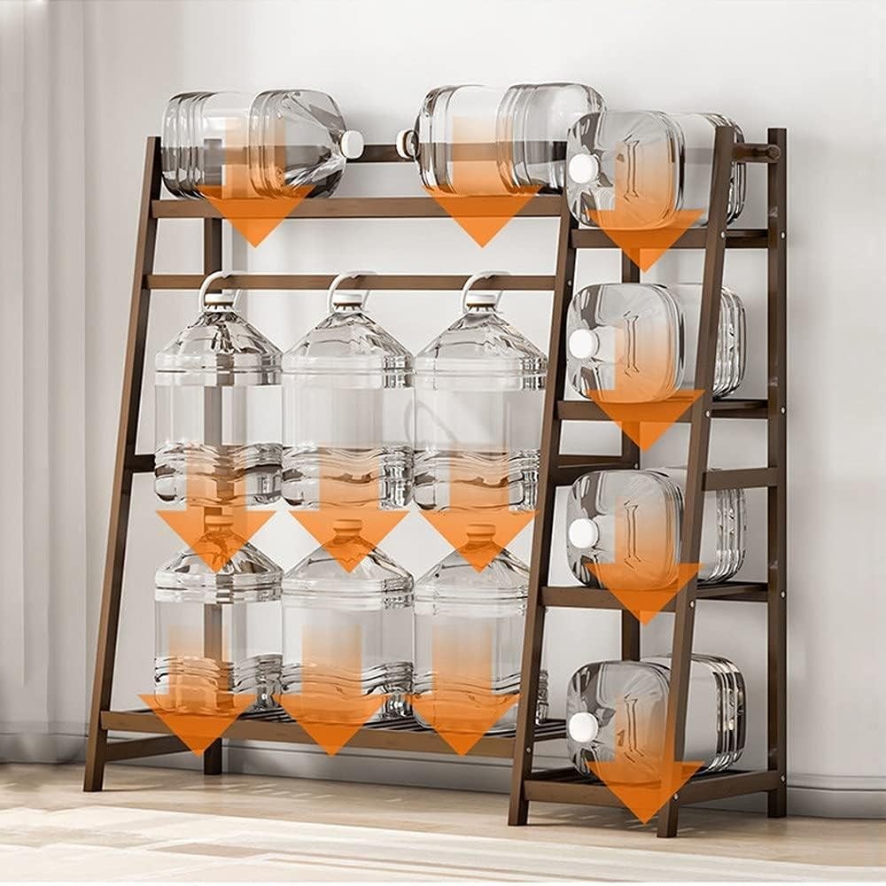 Bamboo Clothes Rail Double Hanging Rack with 8 Shelves 150cm