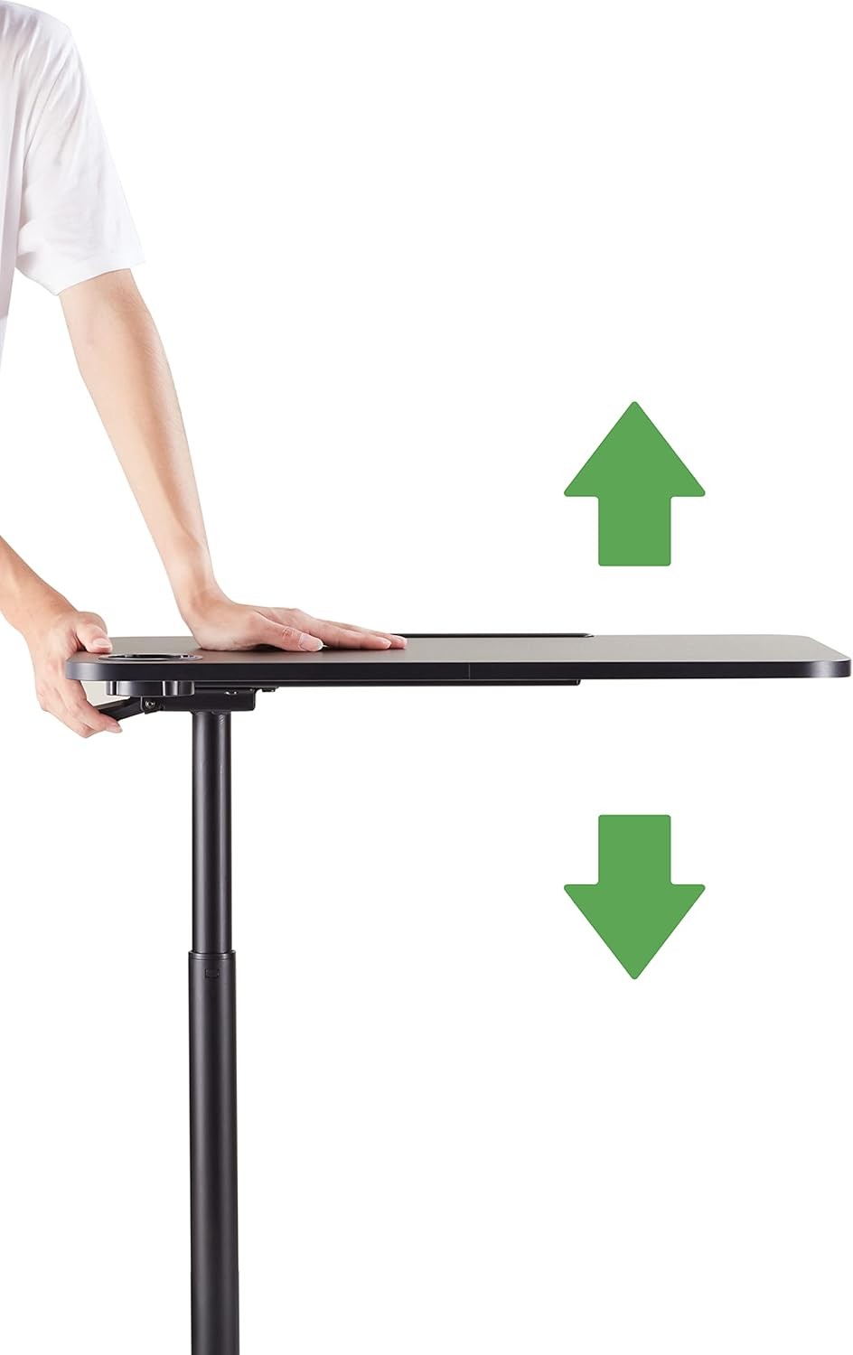 Overbed Table with Wheels Height Adjustable Laptop Desk Bedside Hospital