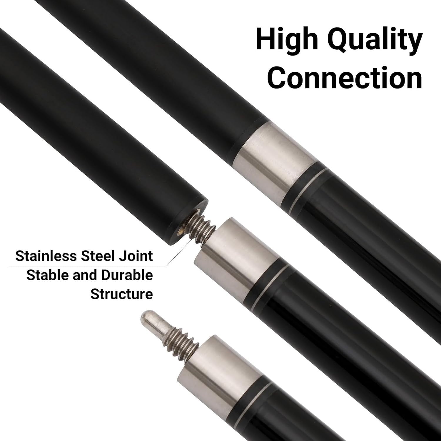 58in White Fiberglass Pool Cue 13mm Tip Low Deflection 20oz 2pc
