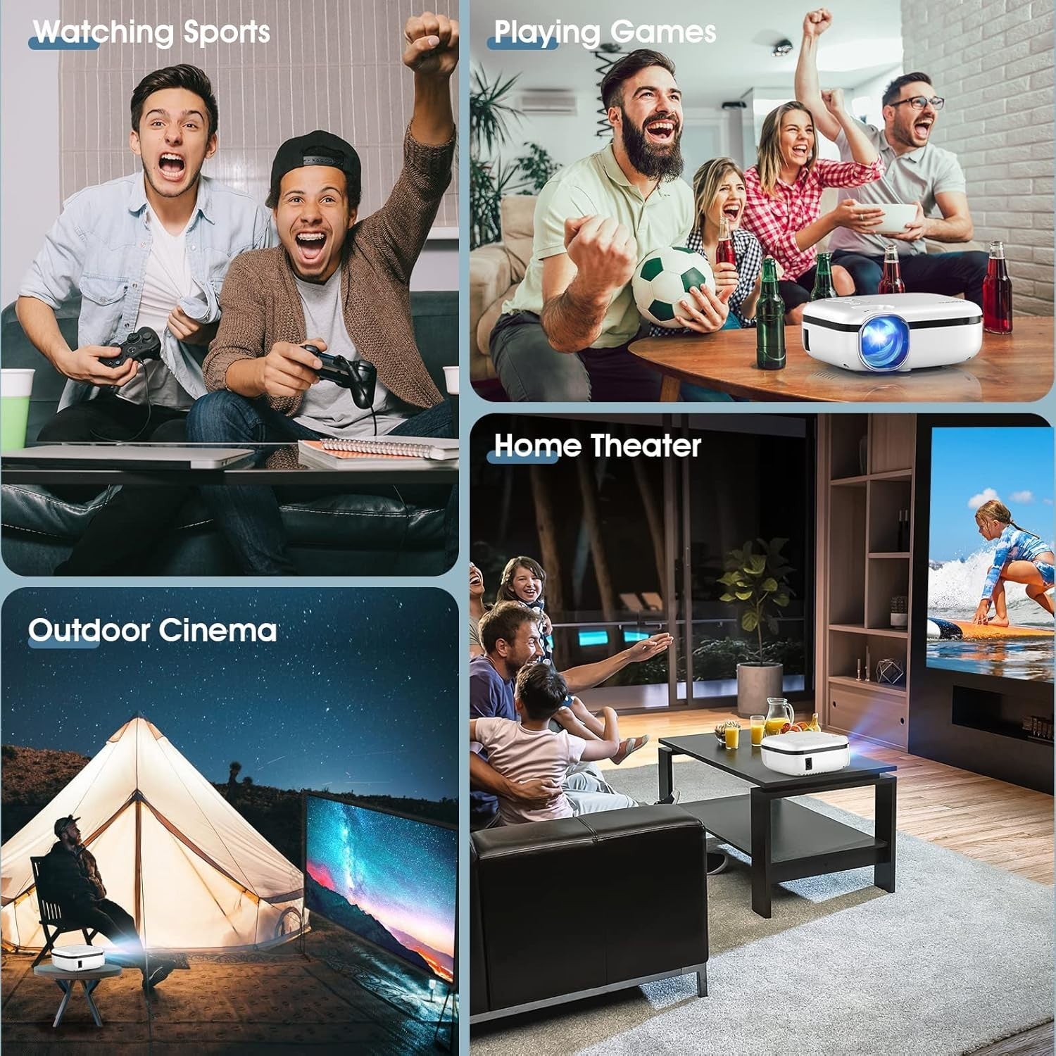1080P Mini Projector 5000 Lumens HDMI USB SD Home Theater