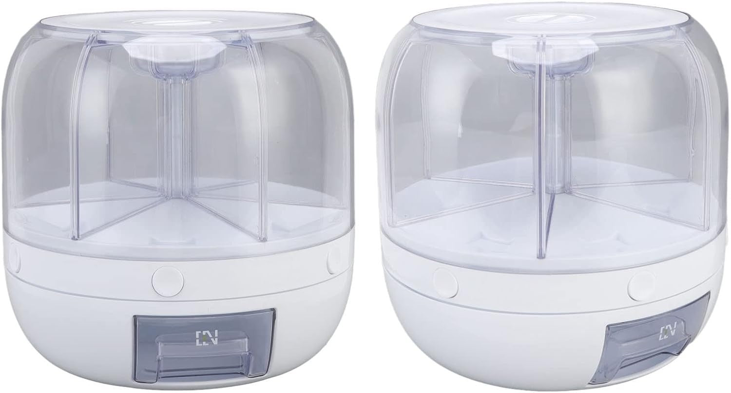 10KG Rice Dispenser 6 Grid Grain Storage Container PP Kitchen Organizer