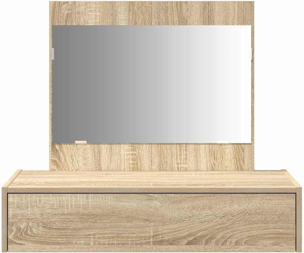 Modern Vanity Unit Drawer Mirror Sonoma Oak Bedroom Storage Dressing Table
