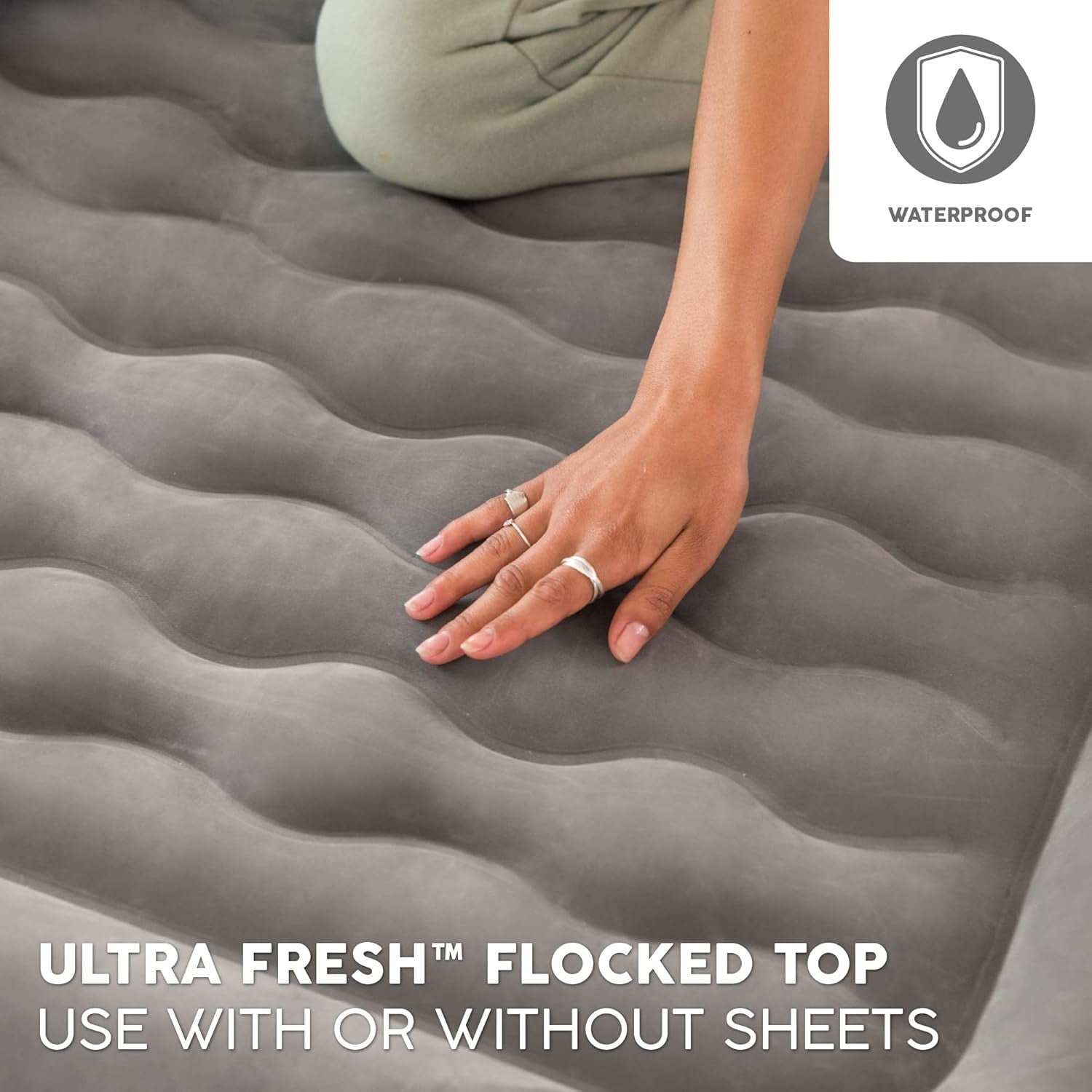 King Size Air Bed Built In Electric Pump Raised Inflatable Mattress 300kg