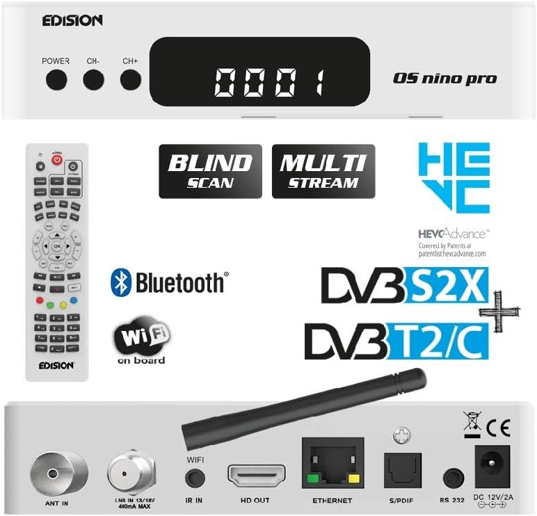 Linux Full HD Combo Receiver DVB-S2X DVB-T2/C WiFi Bluetooth