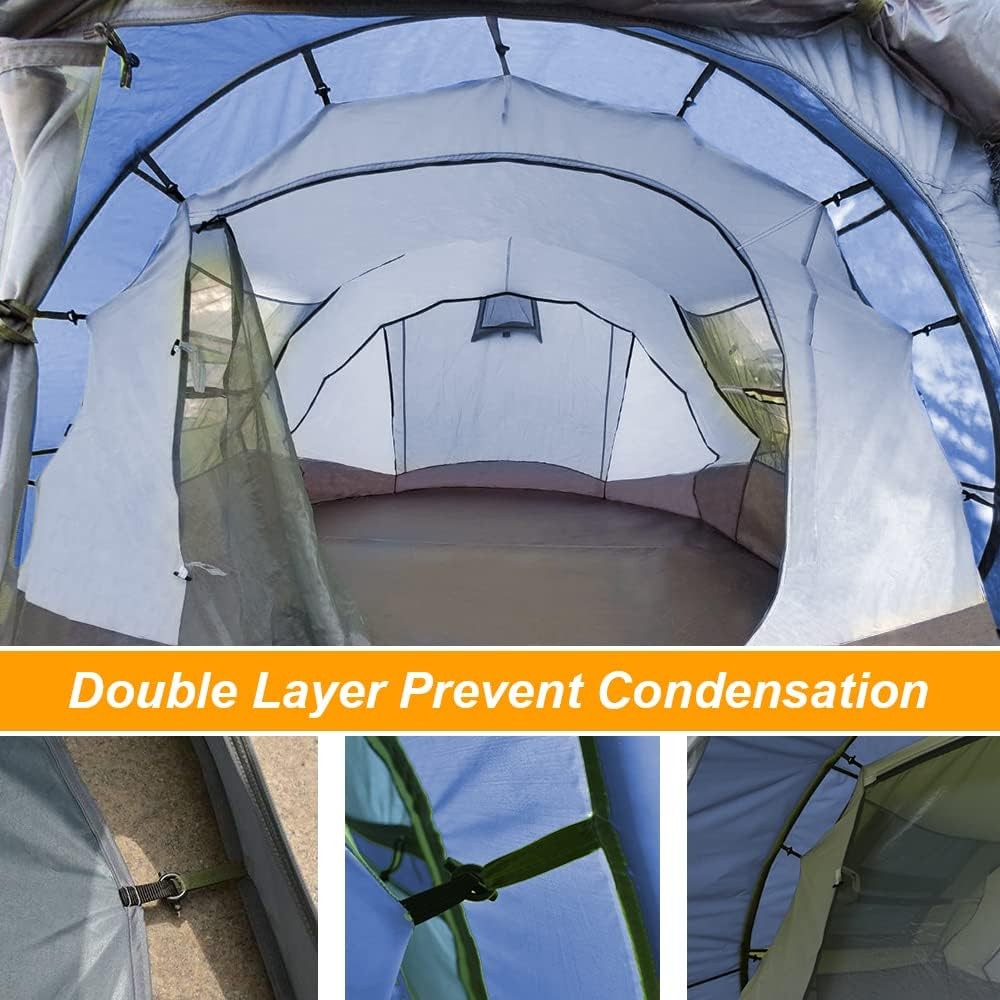 4-6 Person Pop Up Camping Tent 4 Season Waterproof Blue