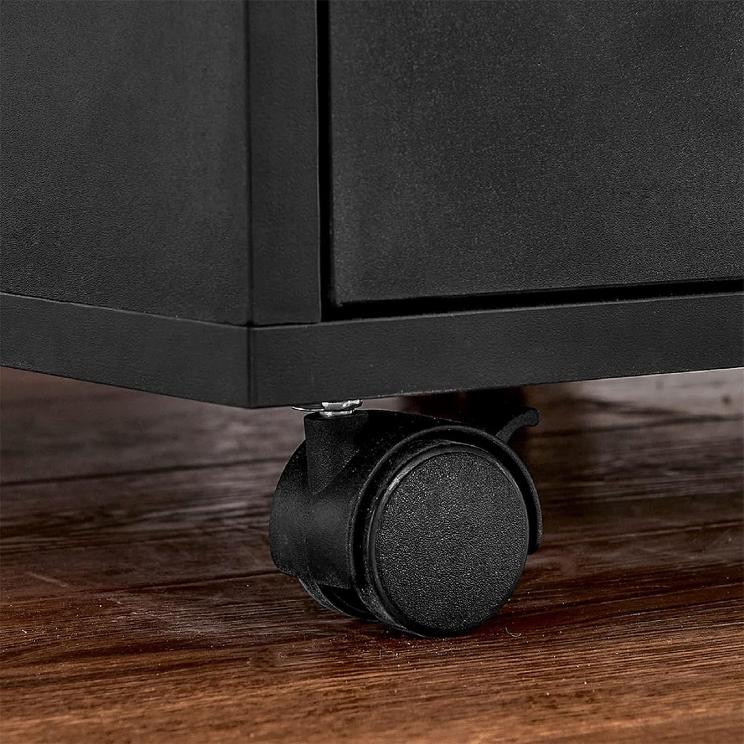 Black Locking Rolling Drawer Cabinet 3 Tier Under Desk File Storage