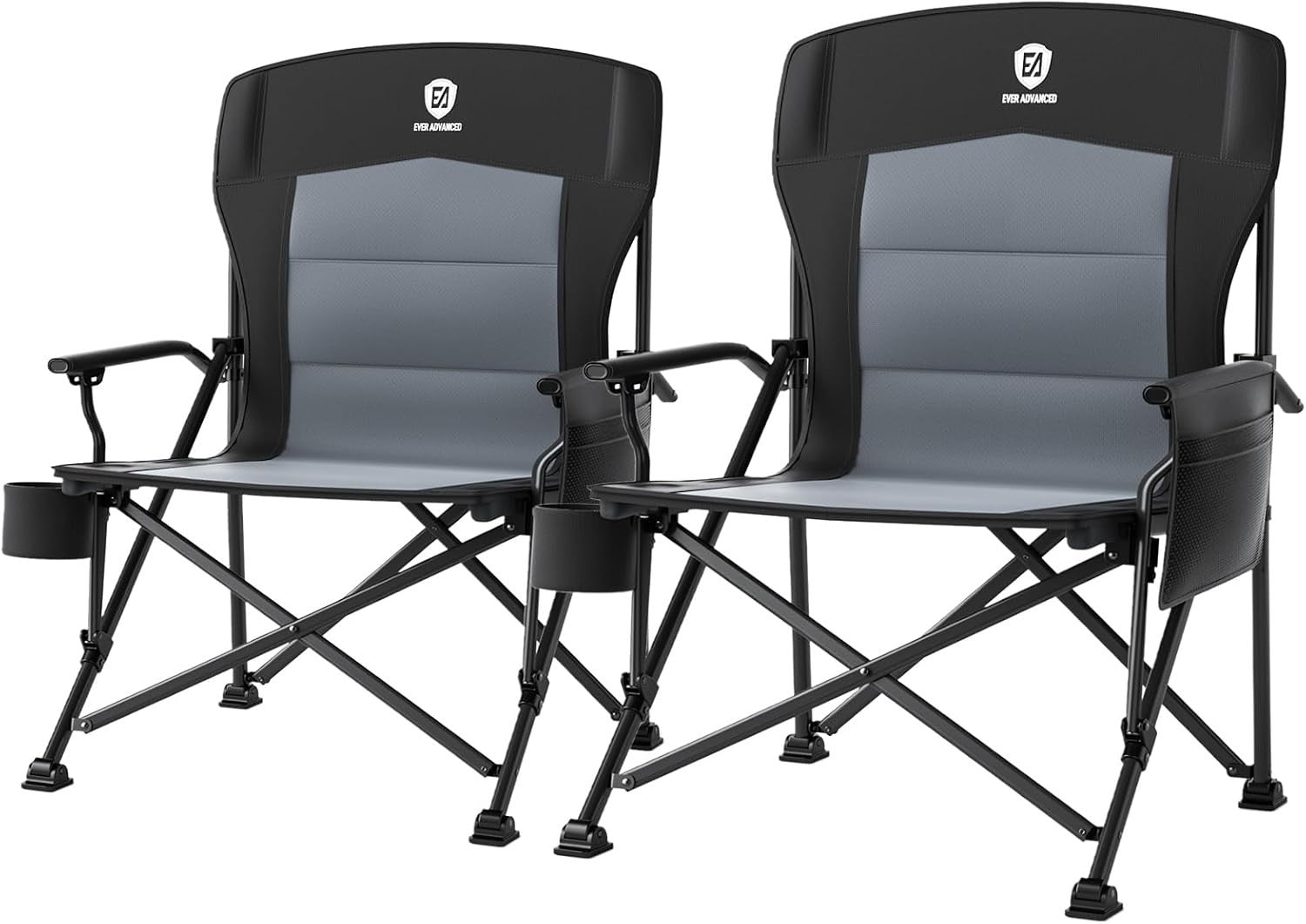Set of 2 Heavy Duty Folding Camping Chairs 230kg Outdoor Portable Seats