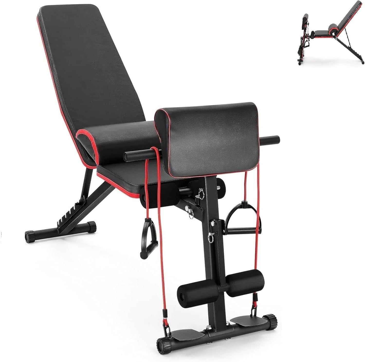 Compact Foldable Incline Workout Bench 7-Position Home Strength Trainer