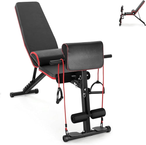 Compact Foldable Incline Workout Bench 7-Position Home Strength Trainer